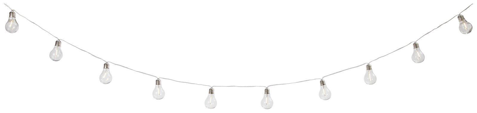 Girlande mit klaren Glühbirnen, frontal betrachtet