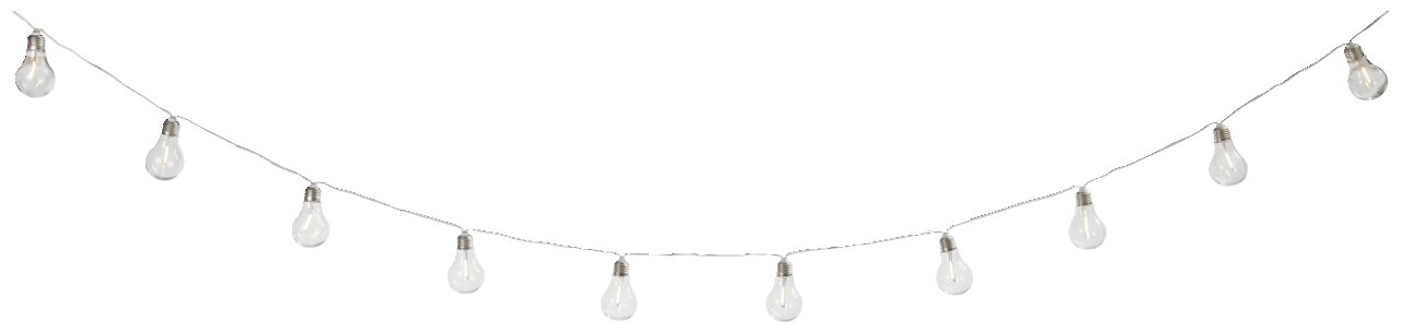 Girlande mit klaren Glühbirnen, frontal betrachtet