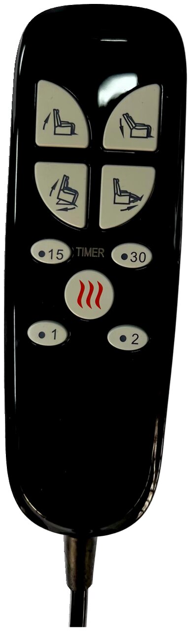 Fernbedienung für Fernsehsessel mit Heiz- und Timer-Funktion, Draufsicht