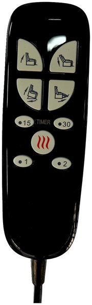 Fernbedienung für Fernsehsessel mit Heiz- und Timer-Funktion, Draufsicht