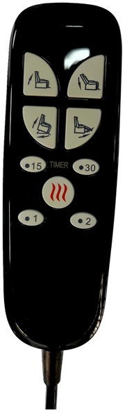 Fernbedienung für Fernsehsessel mit Heiz- und Timer-Funktion, Draufsicht