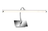 LED Badleuchte in Chrom mit flexiblem Arm, frontal betrachtet