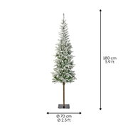 Künstlicher Weihnachtsbaum Alpbach Tanne mit Schneeoptik, 180 cm hoch, 70 cm Durchmesser, frontale Ansicht