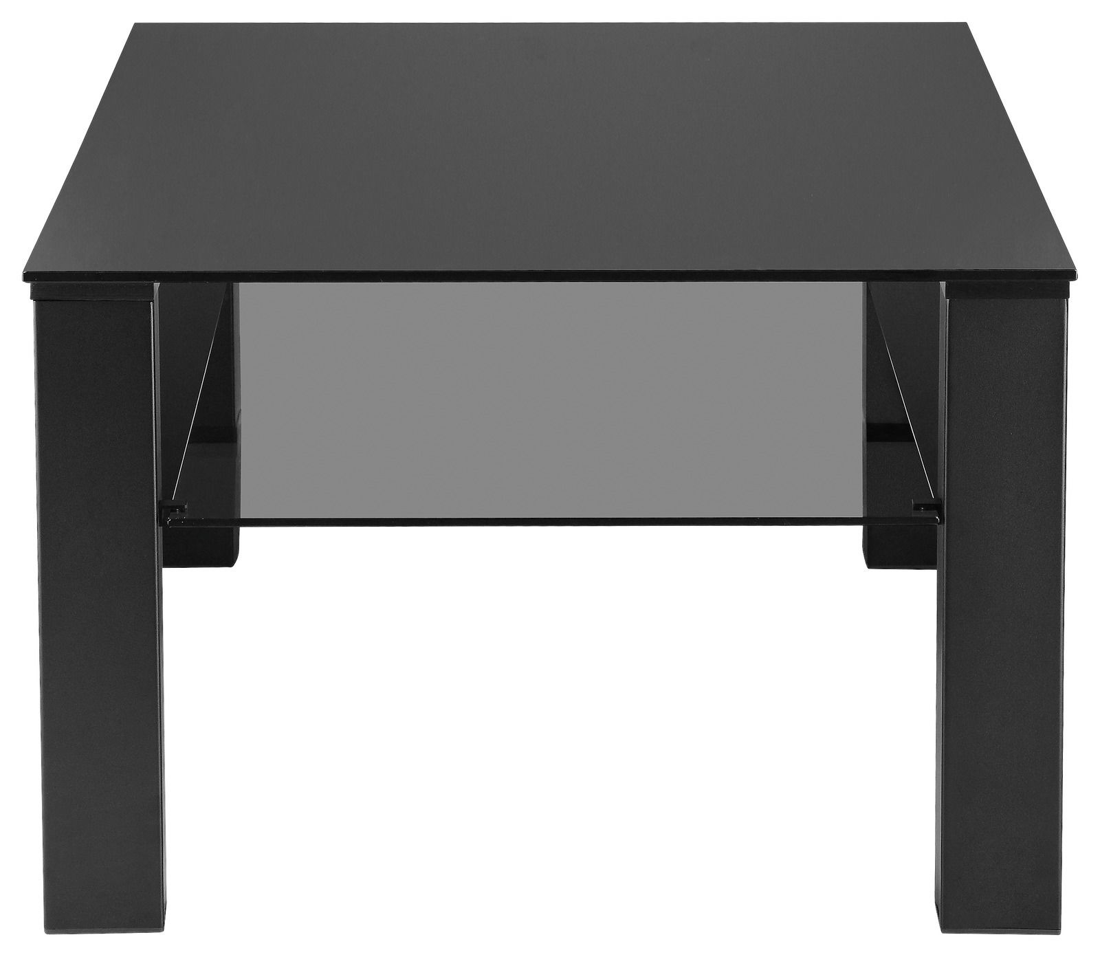 Moderner schwarzer Couchtisch XORA Tisch ROMINA, Frontalansicht