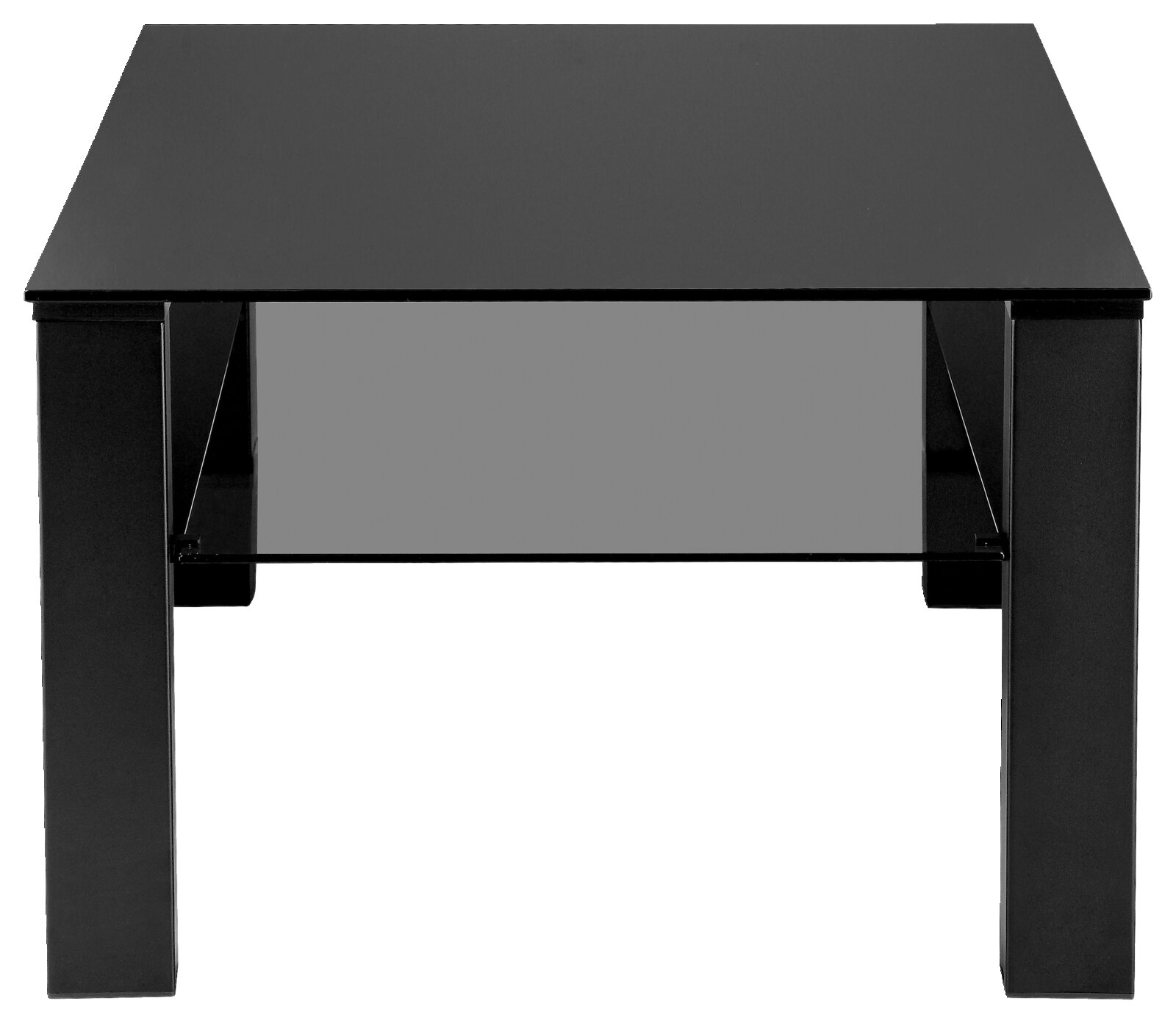 Moderne zwarte salontafel XORA, tafel ROMINA, vooraanzicht