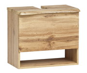 Waschbeckenunterschrank aus Holz in Eichenoptik, Frontalansicht