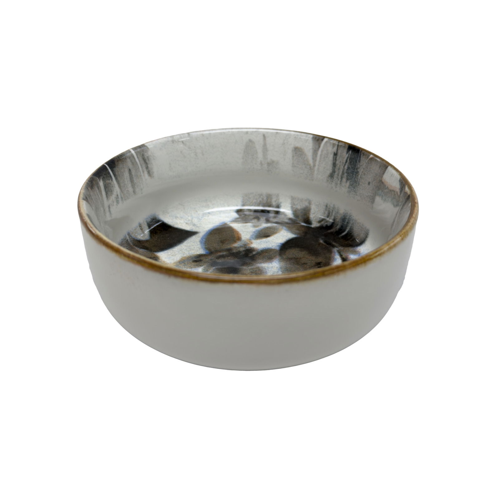 Keramikschale mit floralem Muster, seitliche Perspektive