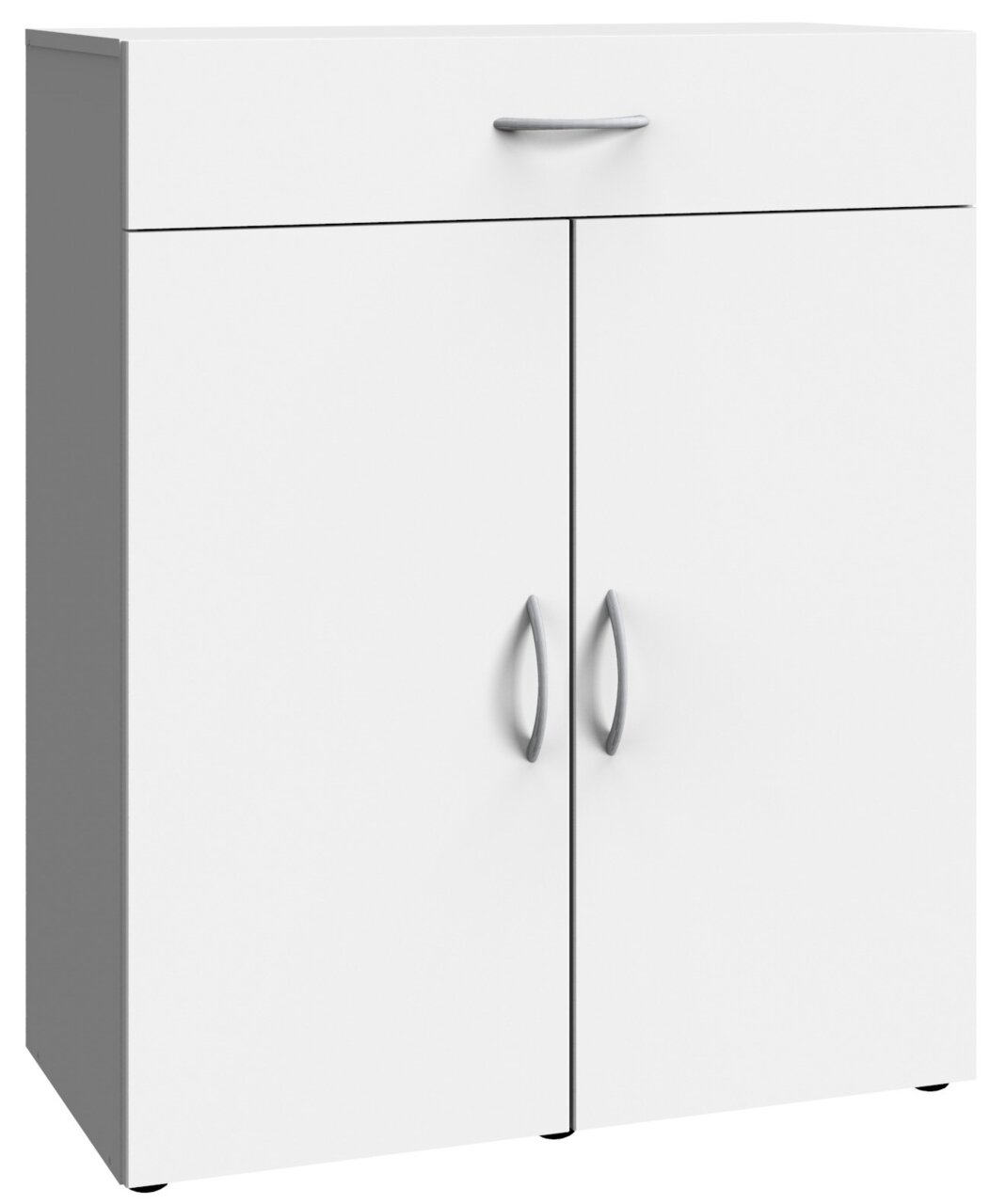 XORA Kommode MULTIRAUMKONZEPT Weiße Kommode mit zwei Türen und einer Schublade, Frontansicht