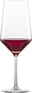 SCHOTT ZWIESEL Bordeauxglas PURE Bordeaux Rotweinglas Pure, gefüllt mit Rotwein, in Frontalansicht