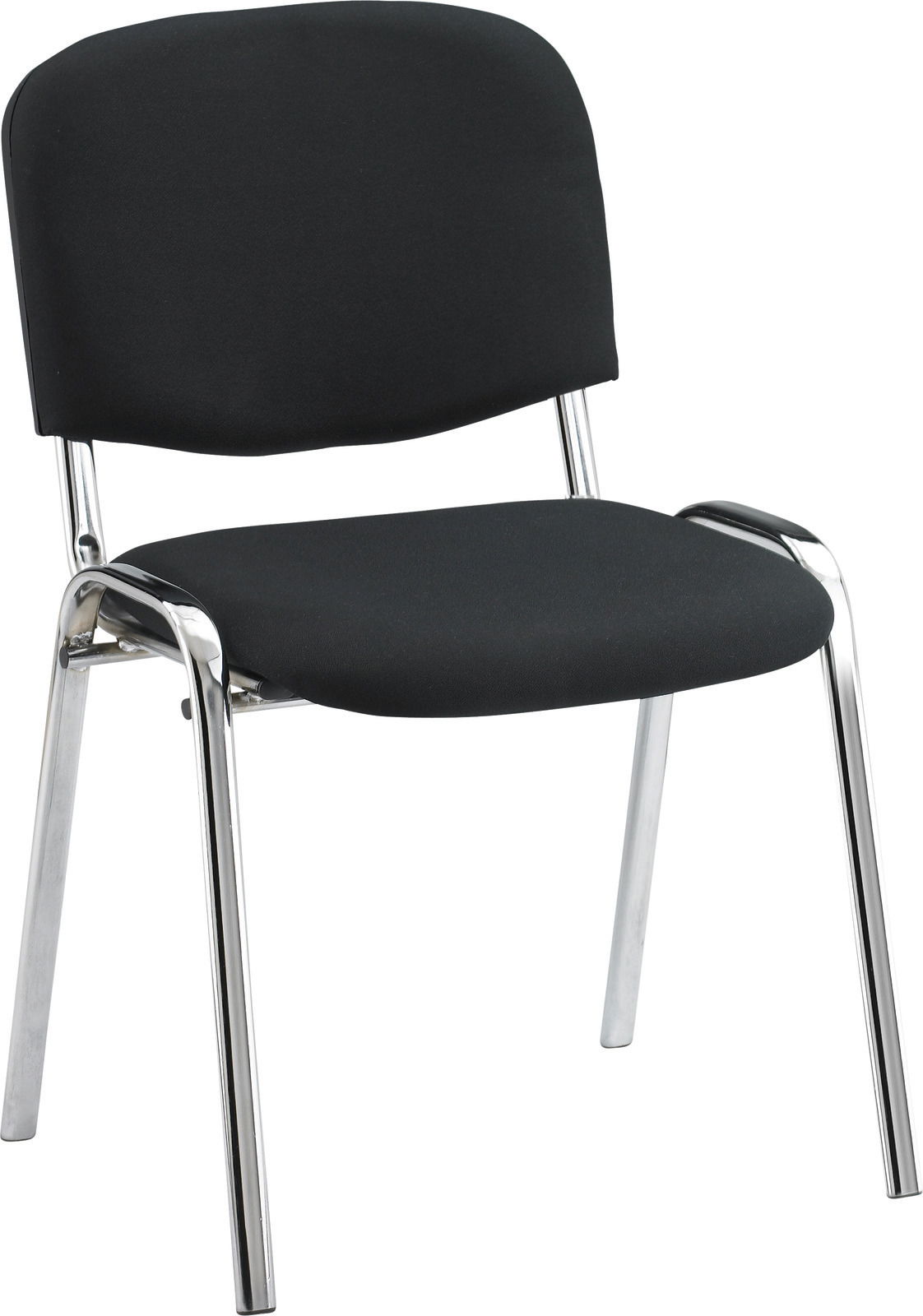 XORA Besucherstuhl VISI Schwarzer Besucherstuhl mit verchromten Beinen, seitliche Perspektive