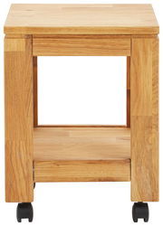 Beistelltisch aus Holz mit Rollen, Frontalansicht