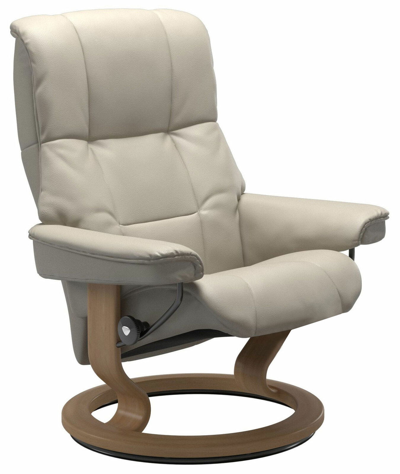 Beiger Stressless Einzelsessel MAYFAIR mit Holzgestell, seitliche Perspektive