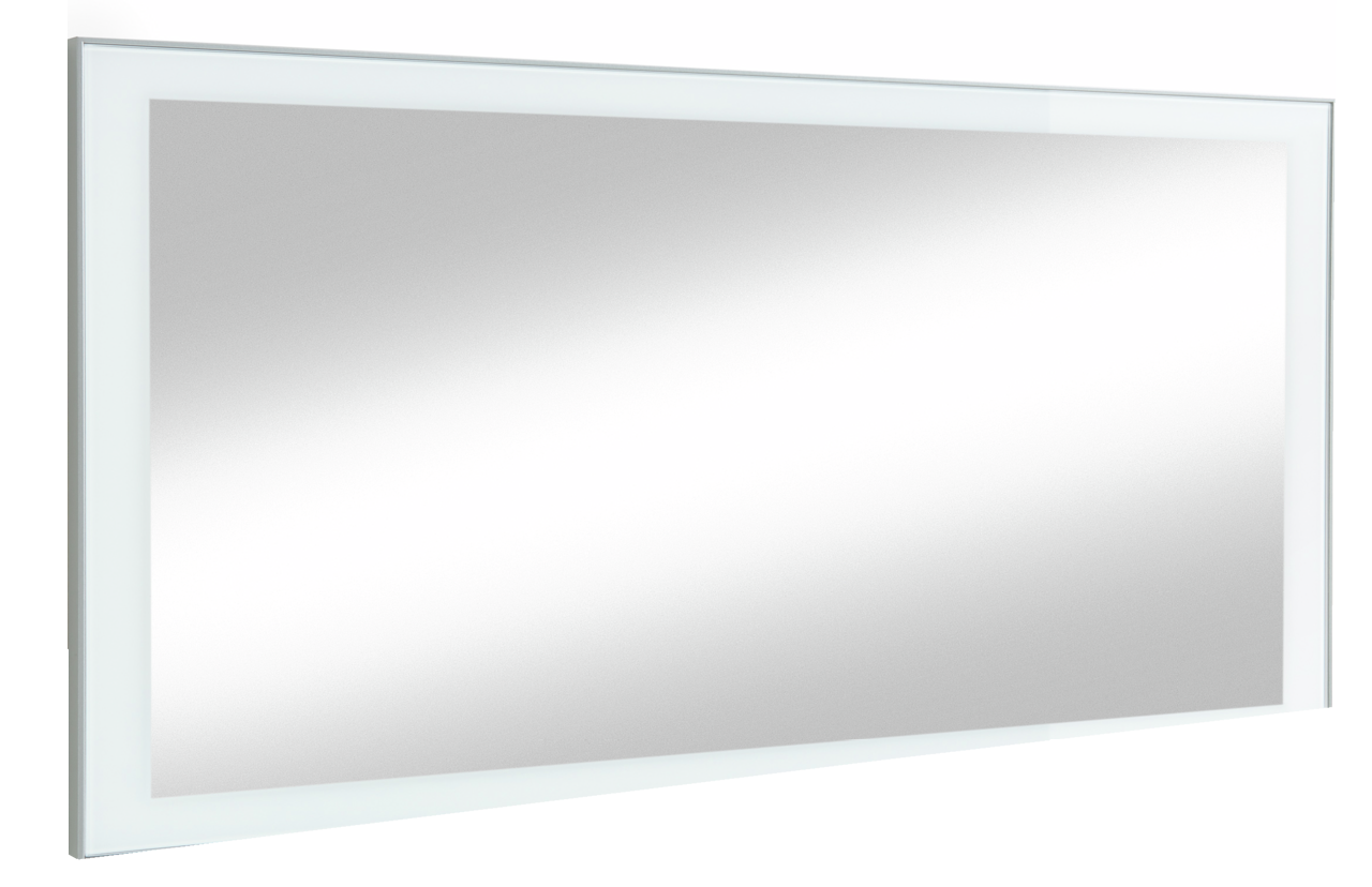 VOSS Spiegel SANTINA Rechteckiger Wandspiegel mit weißem Rahmen, seitliche Perspektive