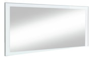 Rechteckiger Wandspiegel mit weißem Rahmen, seitliche Perspektive