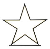 LED-Stern in schwarzem Rahmen, frontal betrachtet, mit warmweißer Beleuchtung, Höhe 47,5 cm