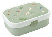 Lunchbox mit Bauernhof-Motiven, seitliche Perspektive