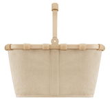 Beiger Einkaufskorb aus Stoff mit Tragegriff, Vorderansicht