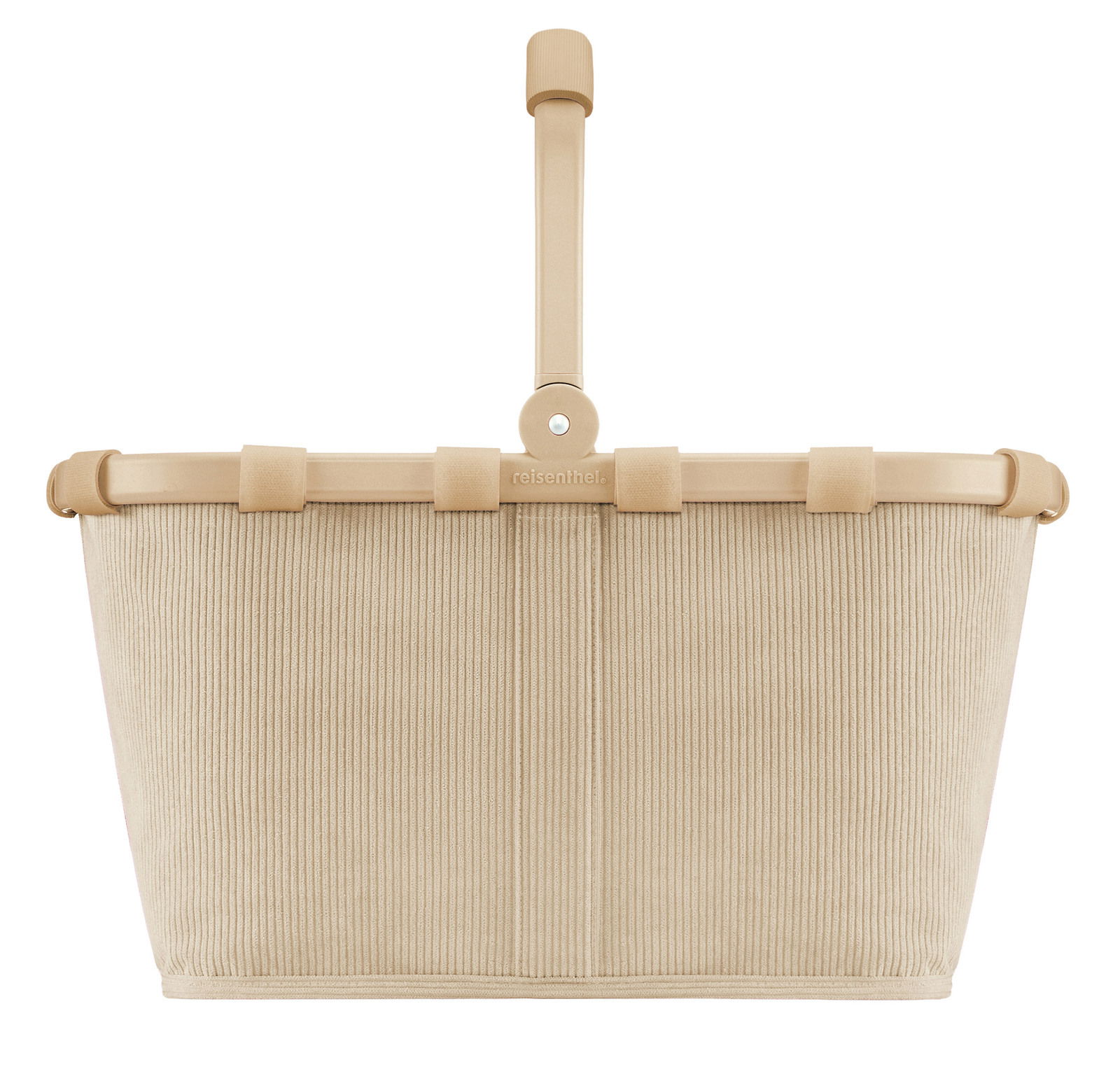 Beiger Einkaufskorb aus Stoff mit Tragegriff, Vorderansicht