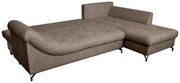 Braunes Ecksofa mit Ottomane rechts, Ansicht von schräg vorne.