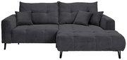 Graues Ecksofa mit Ottomane rechts, Vorderansicht