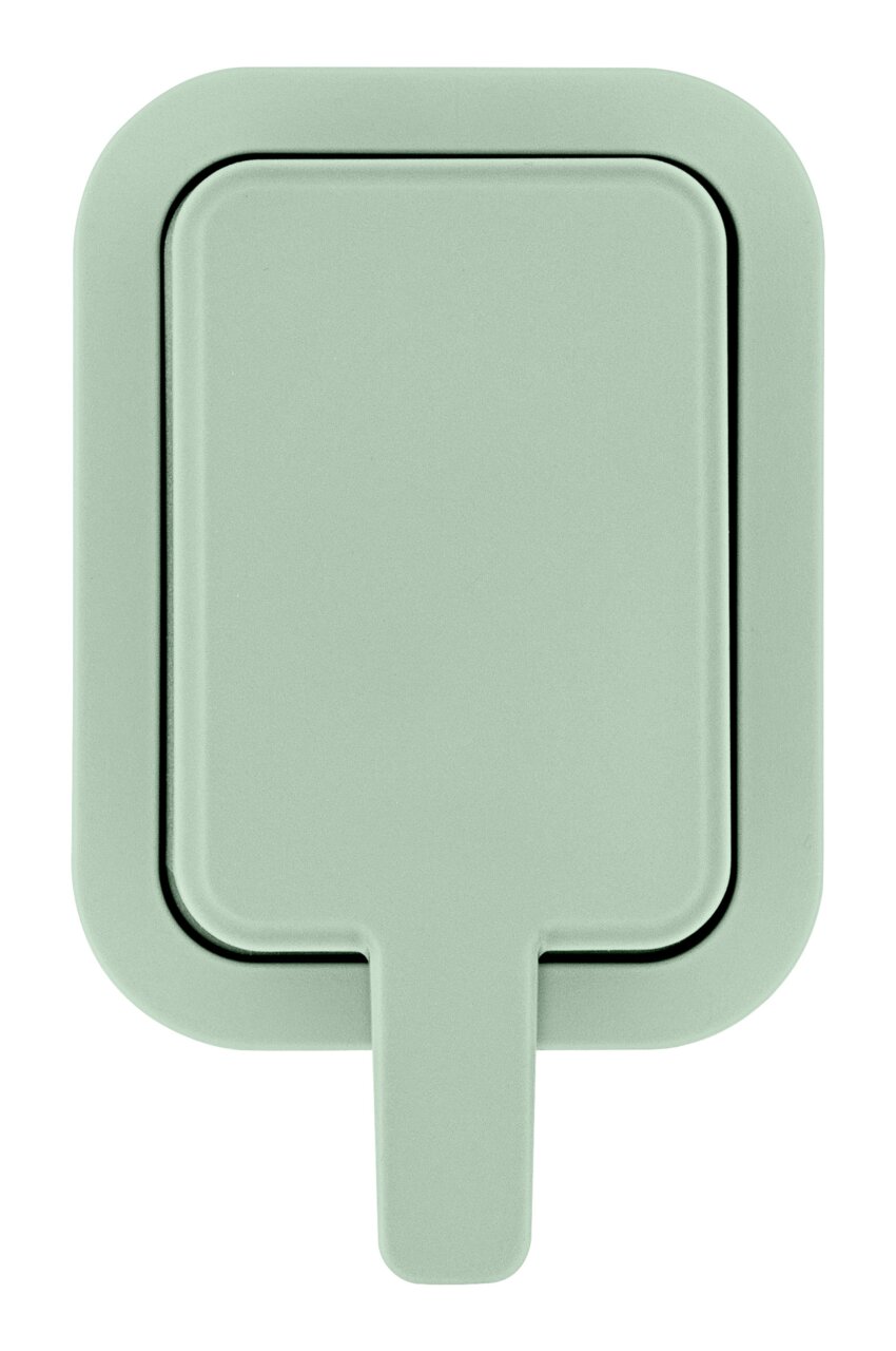Groene zeepdispenser van kunststof, bovenaanzicht