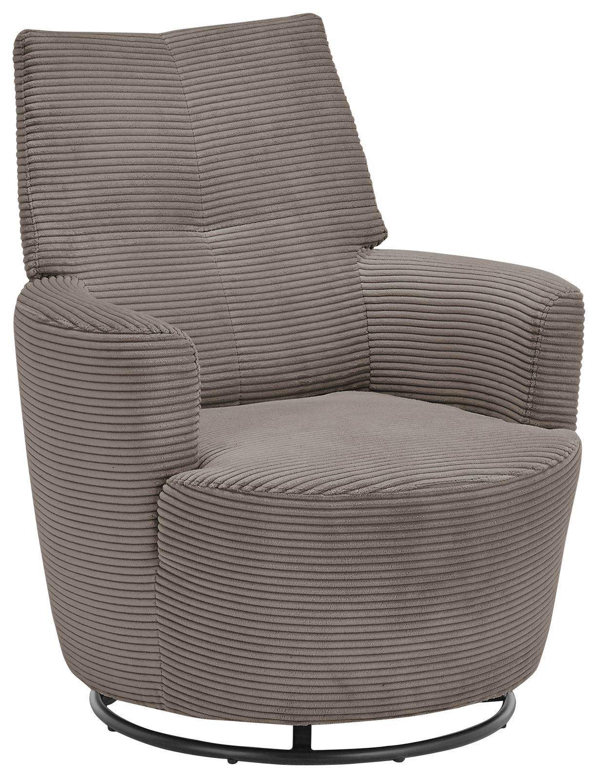 Set one by Musterring Fauteuil SET ONE 1450 Grauer, drehbarer Sessel mit geripptem Stoffbezug, Vorderansicht