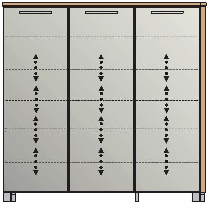 VOSS XL-Schuhschrank SANTINA Vorderansicht eines XL-Schuhschranks mit drei Türen und modernem Design.