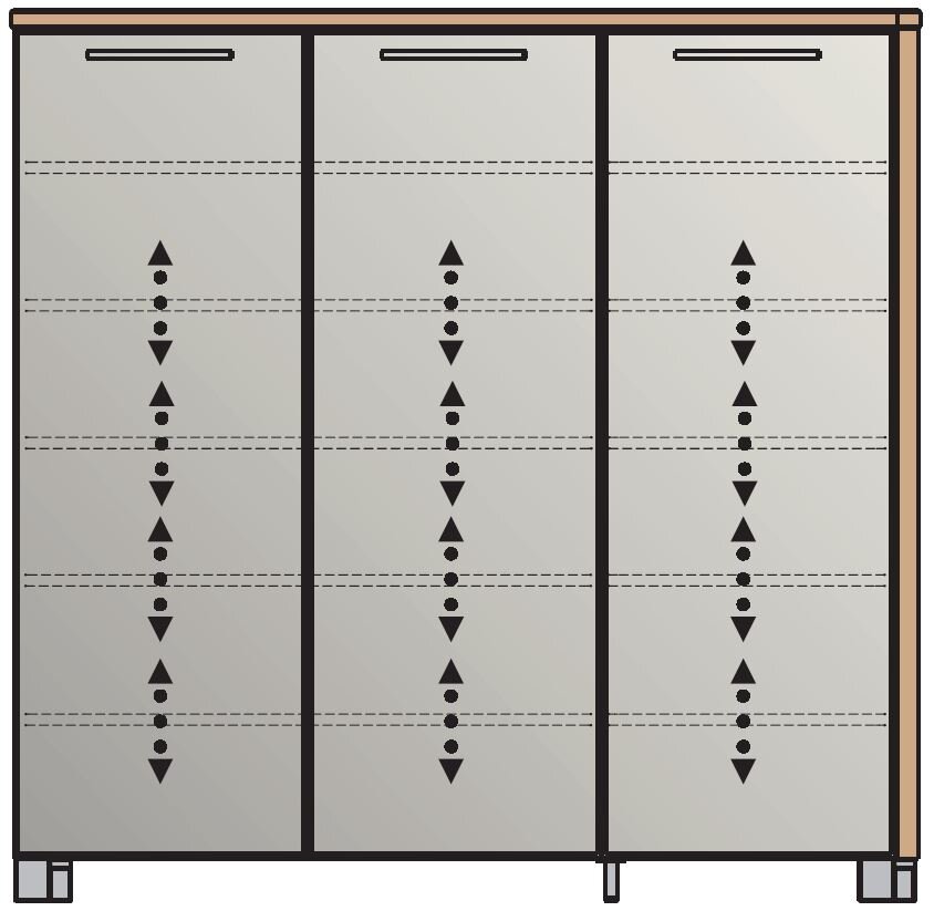VOSS XL-Schuhschrank SANTINA Vorderansicht eines XL-Schuhschranks mit drei Türen und modernem Design.