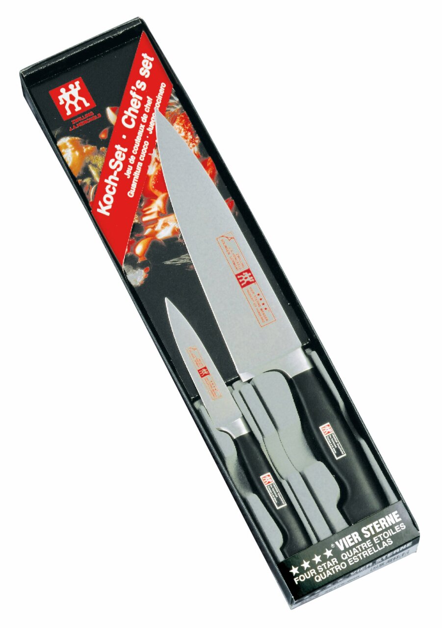 Messerset 4-Sterne 2-tlg. in Verpackung, Perspektive von oben