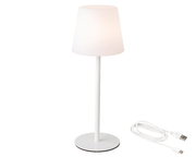 LED Tischlampe in Weiß mit USB-Kabel, seitliche Perspektive