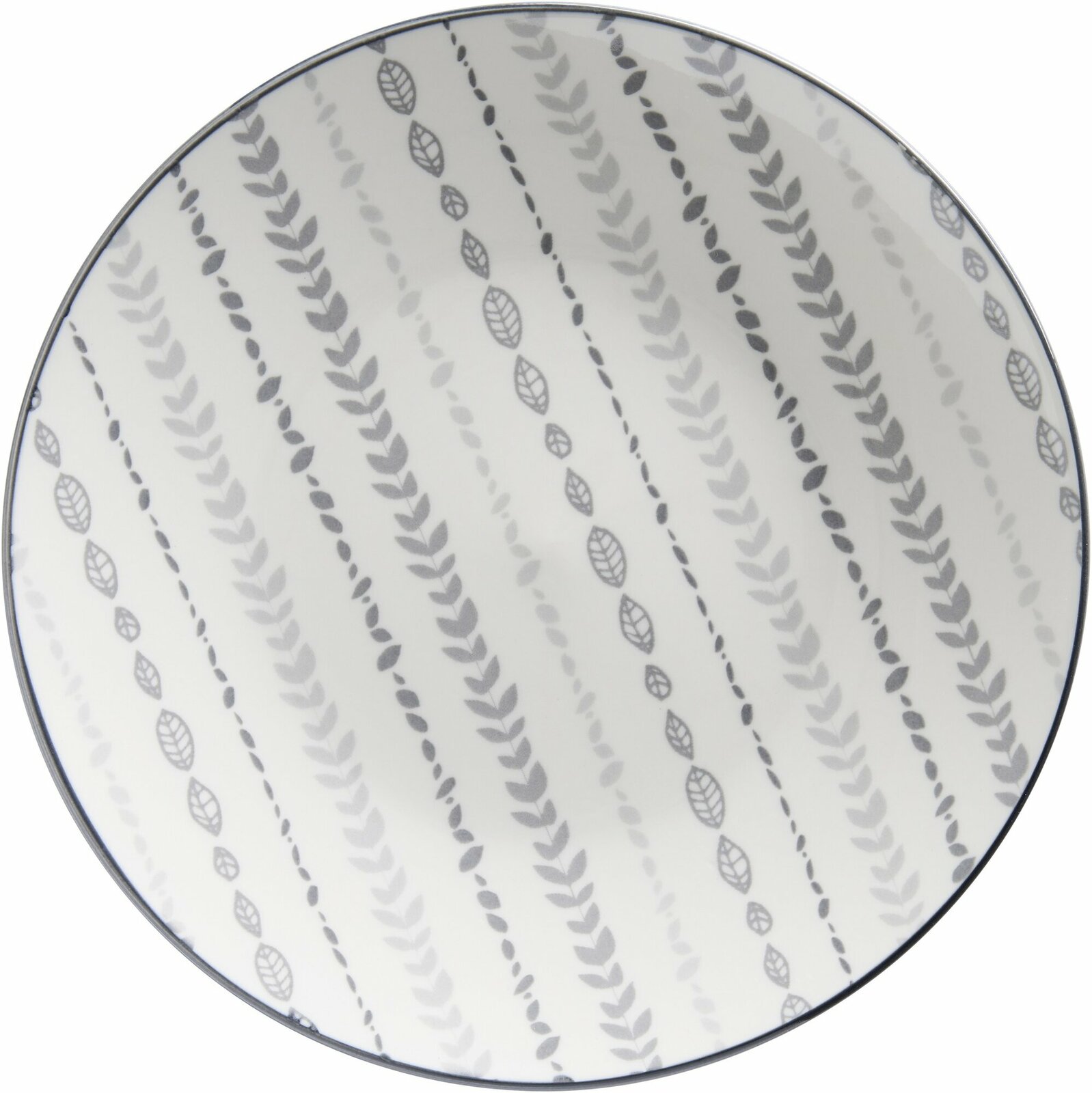 Ritzenhoff & Breker Teller SENDAI Dessertteller mit grauem Rankenmuster, Draufsicht