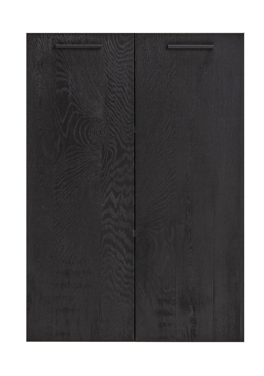 Venda Front-Set kurz DAVID Schwarzes Front-Set mit zwei Türen, Holzmaserung sichtbar, Ansicht von vorne