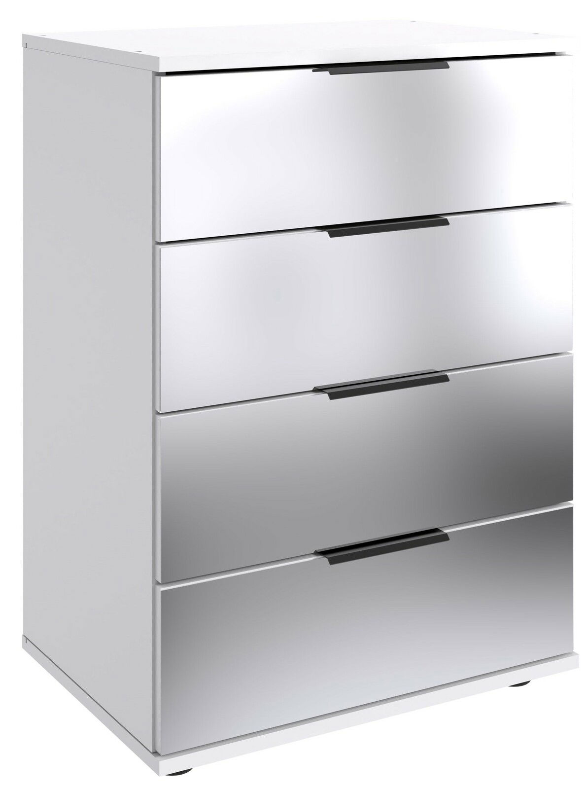Z2 Nachtkommode SAIGON Moderne Nachtkommode mit vier Schubladen in Hochglanzoptik, seitliche Perspektive