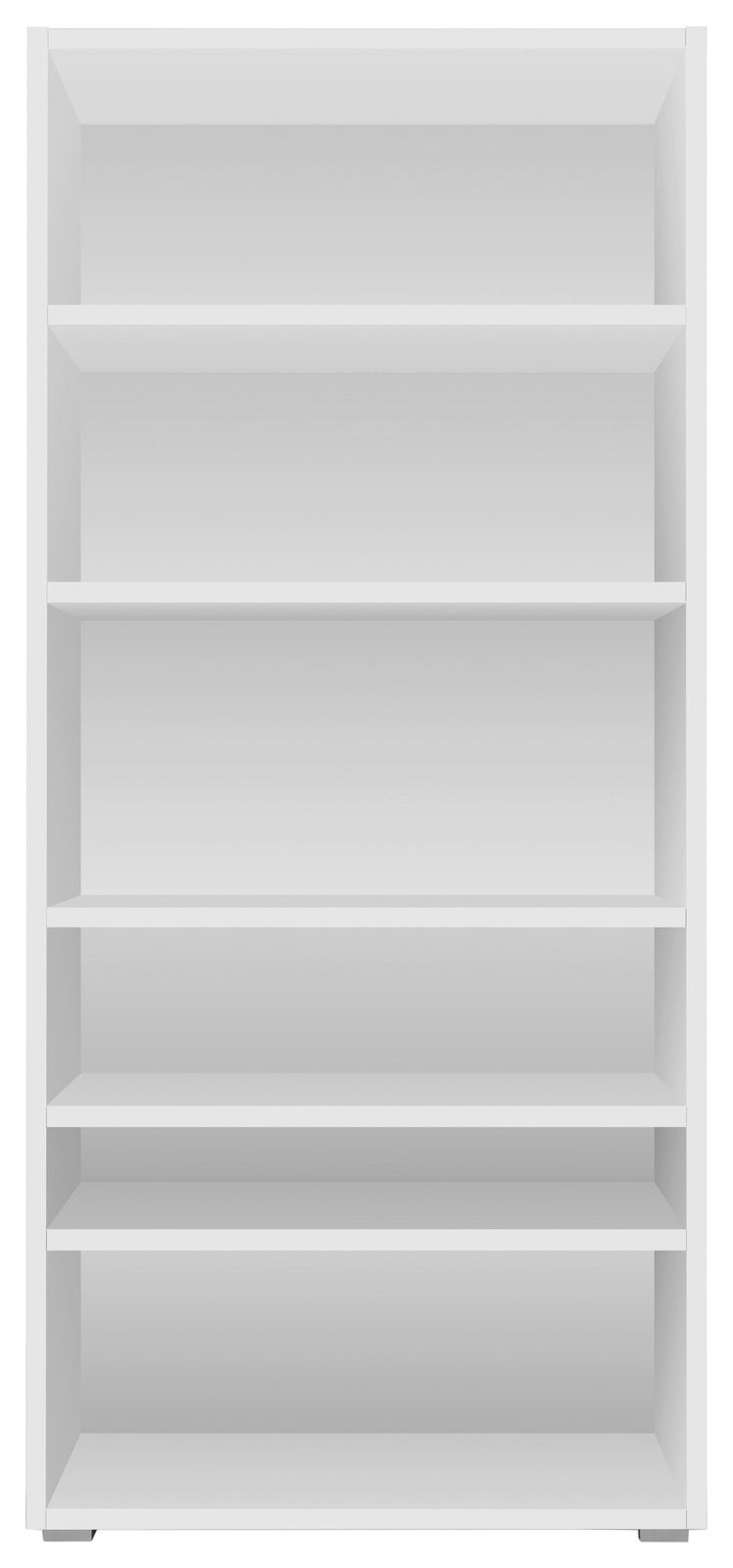 Z2 Regal IMAGE Weißes Regal mit fünf Einlegeböden, frontal abgebildet.