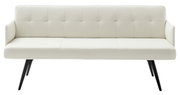 Weißes Sofa mit schwarzen Beinen, Frontalansicht