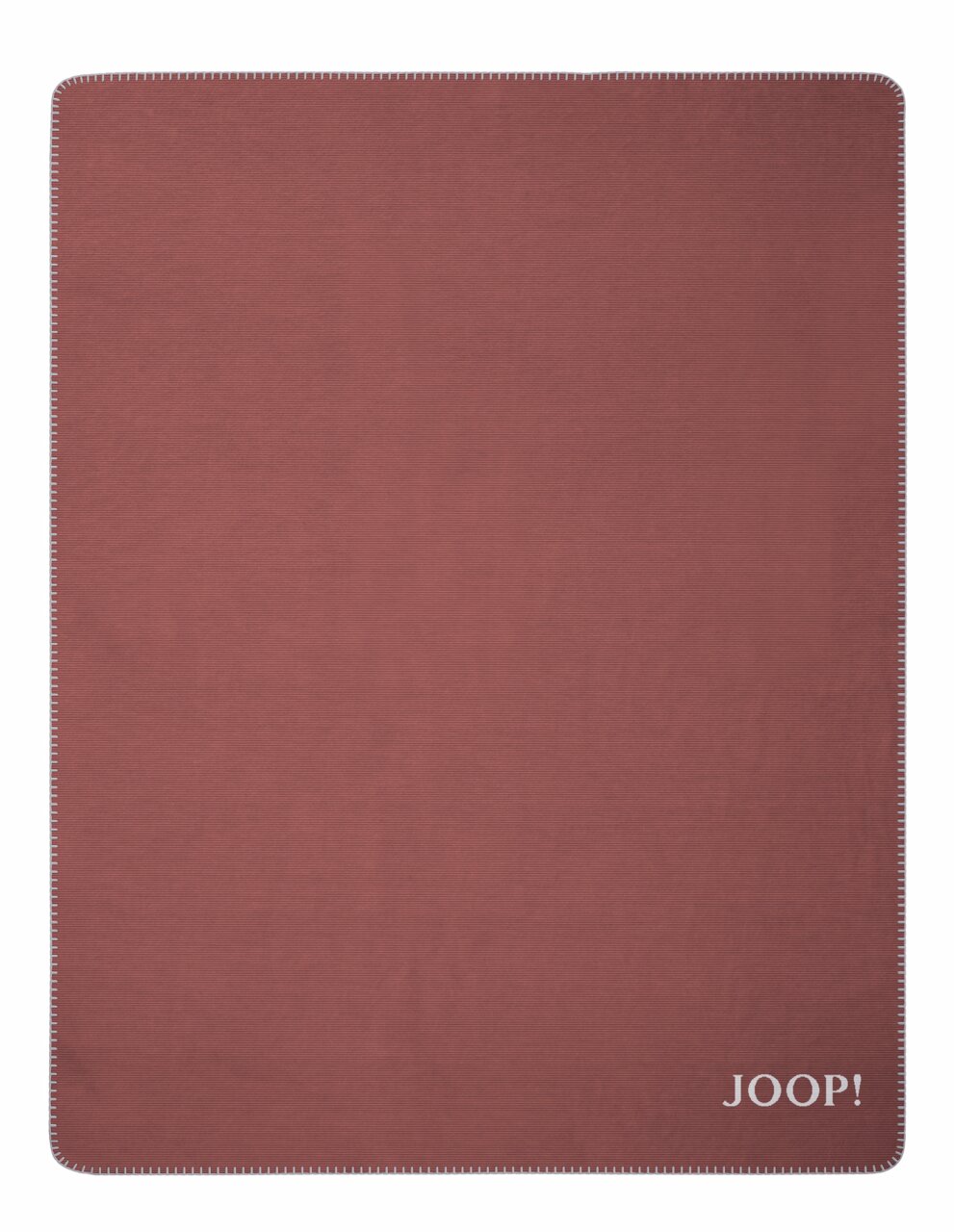 Rote Decke mit JOOP! Logo, Draufsicht