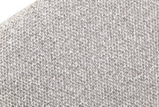Detailaufnahme eines gewebten Stoffbezugs in Beige und Weiß mit strukturierter, melierter Oberfläche; Perspektive: Nahaufnahme von oben (Top-Down)