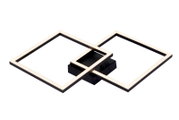 Moderne led-plafondlamp met twee elkaar overlappende vierkante frames, zijaanzicht