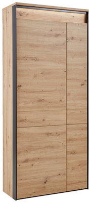 XL-Garderobenschrank aus Holz mit moderner Optik, seitliche Perspektive