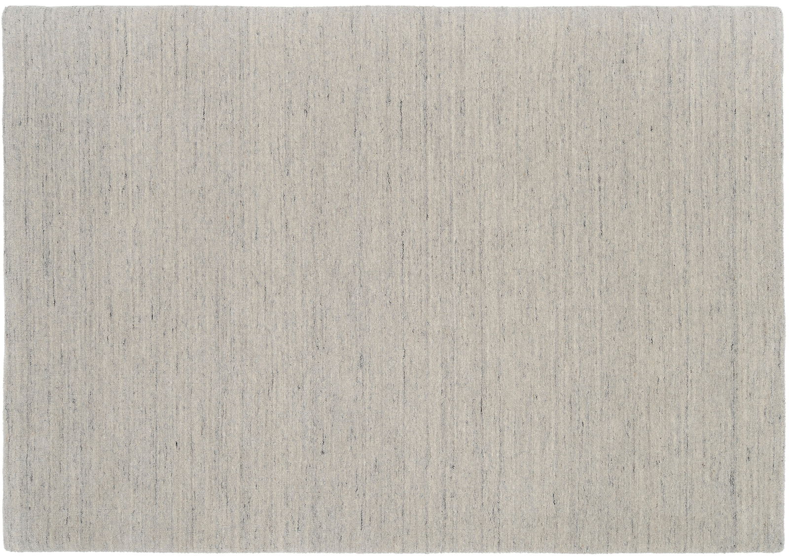 Beige Wollteppich in Draufsicht mit dezenter Textur