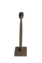 Brauner Lampenfuß aus Metall mit quadratischer Basis, seitliche Perspektive