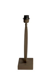 Brauner Lampenfuß aus Metall mit quadratischer Basis, seitliche Perspektive