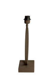 Brauner Lampenfuß aus Metall mit quadratischer Basis, seitliche Perspektive