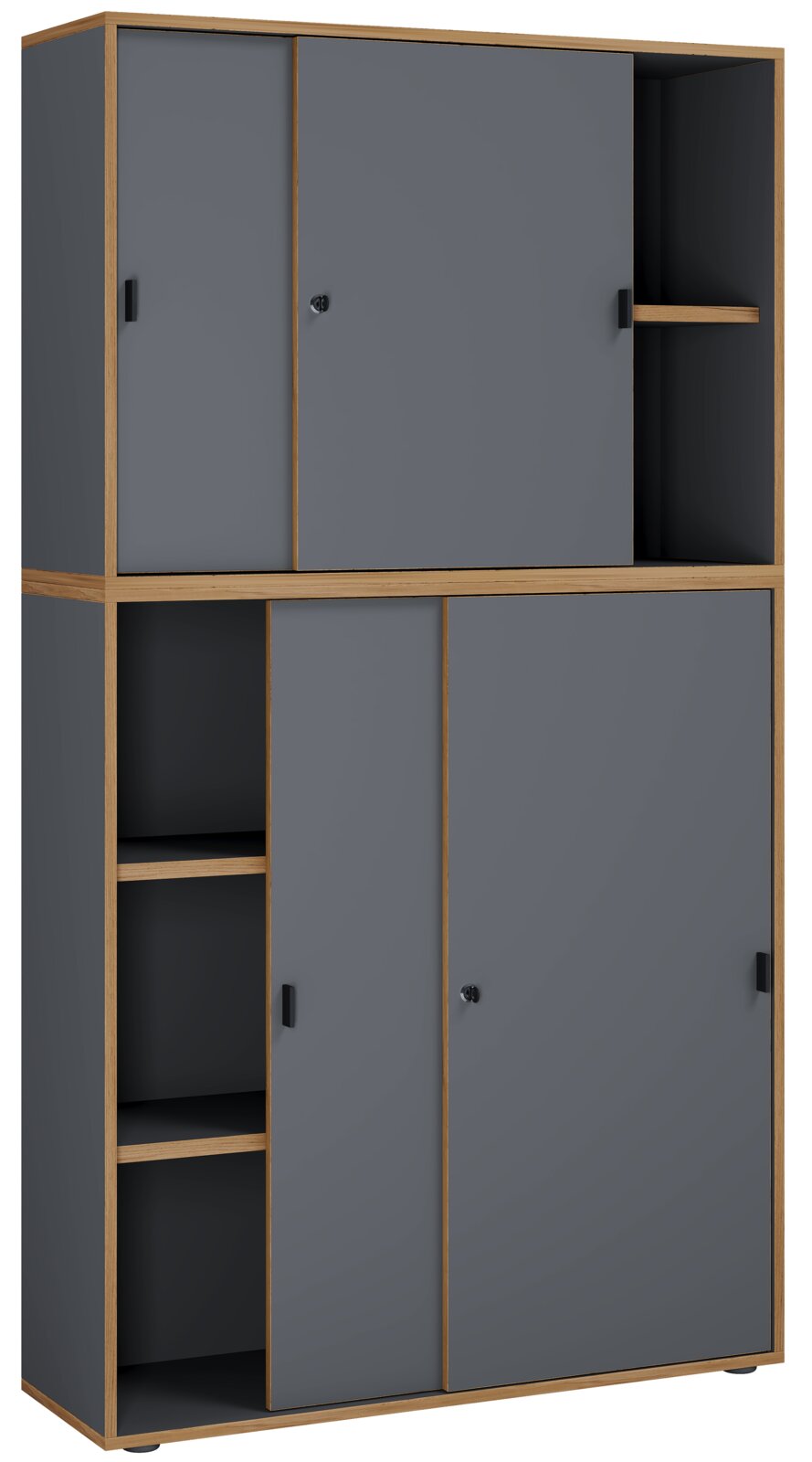 VCM Schiebeschrank SALIA | anthrazit | B/H/T ca. 100.00x183.00x37.00