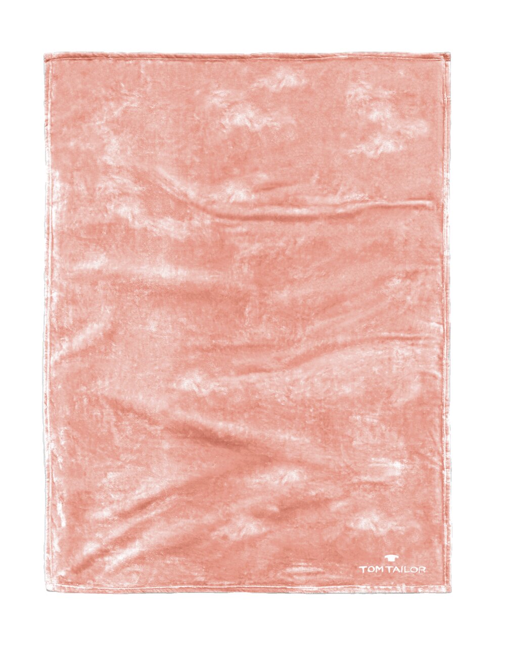 Weiche, rosafarbene Decke mit samtiger Textur, von oben betrachtet.