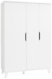 Moderner weißer Kleiderschrank mit drei Türen, Frontalansicht