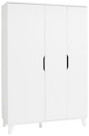 Moderner weißer Kleiderschrank mit drei Türen, Frontalansicht