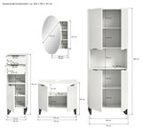 Badkombination mit Schränken und Spiegel, Frontansicht