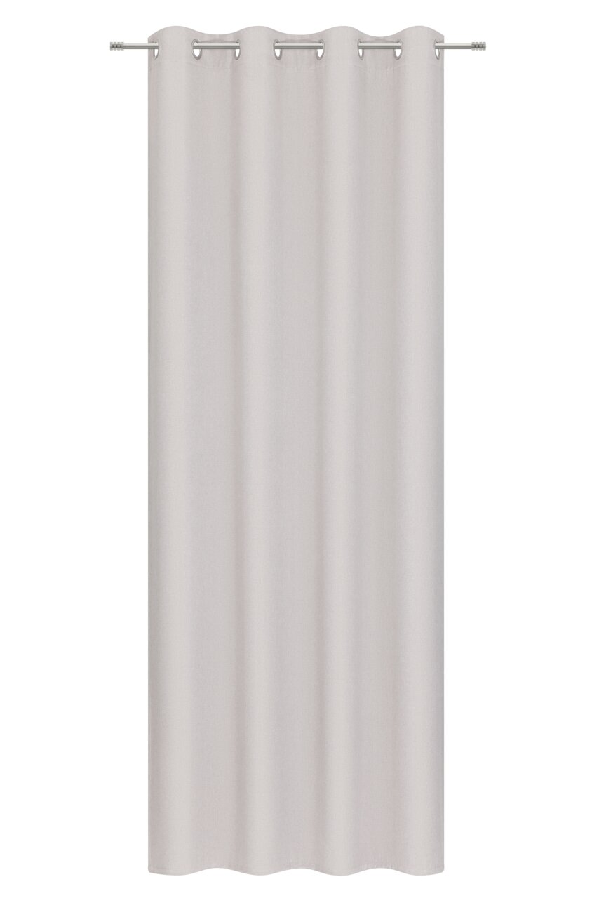 Esposa Ösenschal 130x245cm Ösenschal in heller Farbe, frontal fotografiert, mit gleichmäßigen Falten und Metallösen zur Aufhängung.