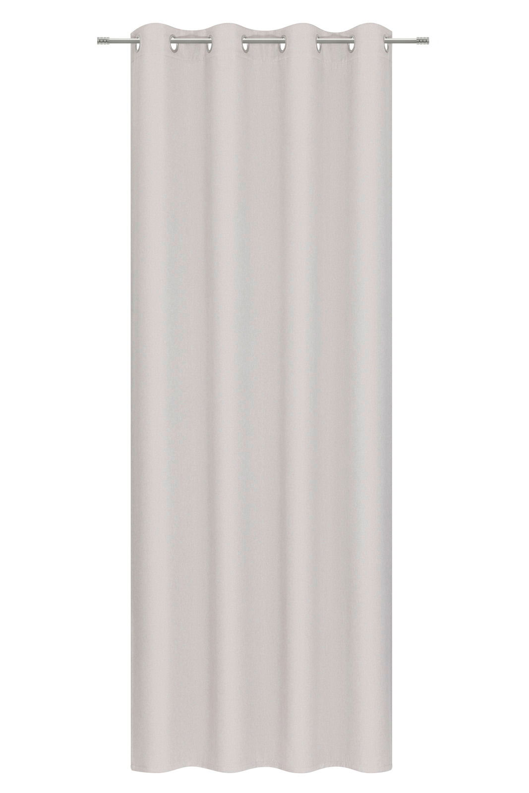 Esposa Ösenschal 130x245cm Ösenschal in heller Farbe, frontal fotografiert, mit gleichmäßigen Falten und Metallösen zur Aufhängung.